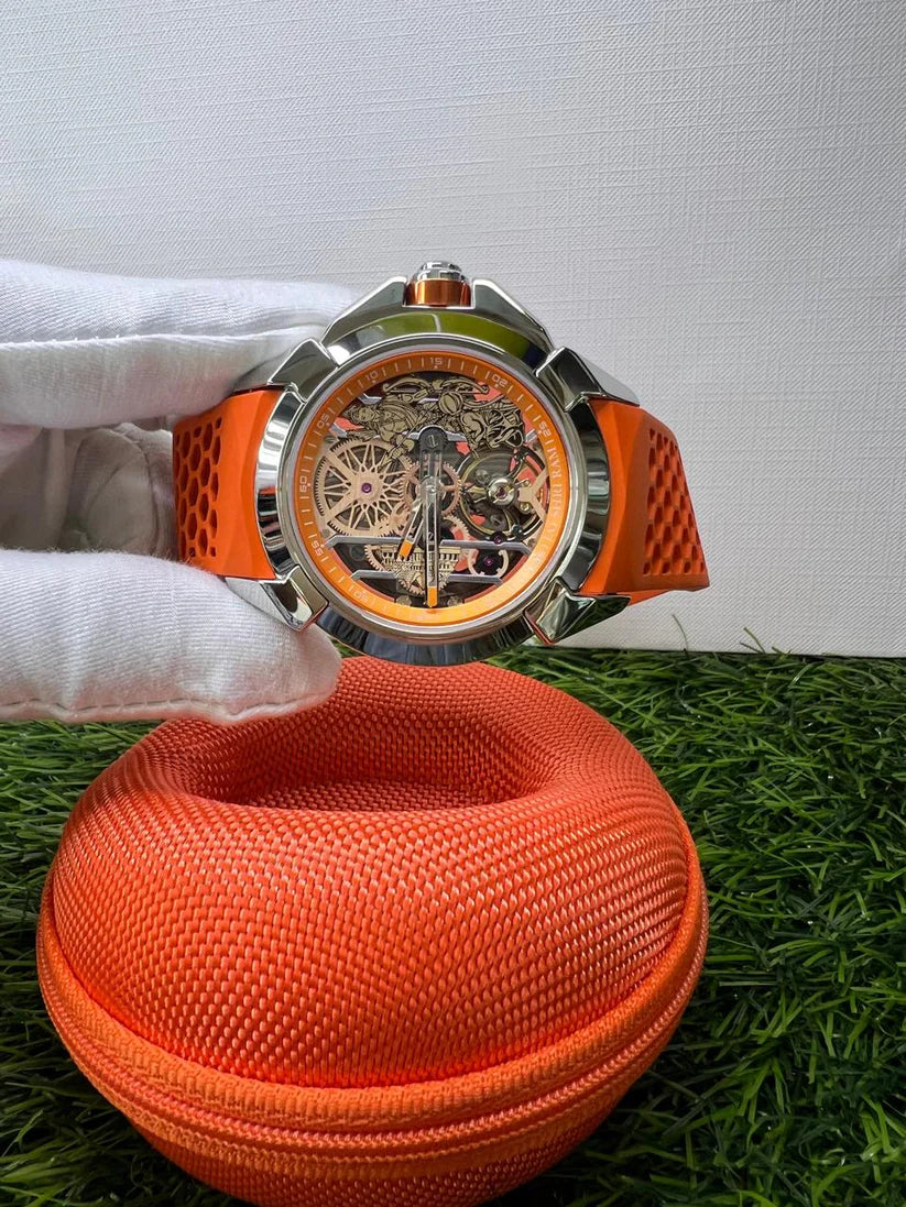 Shri Ram Limited Edition Watch with Orange Silicone Strap