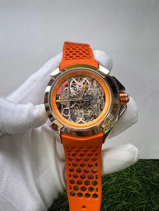 Shri Ram Limited Edition Watch with Orange Silicone Strap