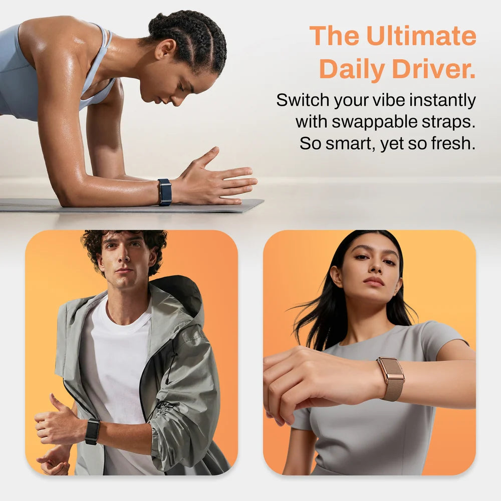 Pebble Qore™ 2 Smart Fitness Band | Premium Metal Build | 45 Days Battery | 5ATM Water Resistant