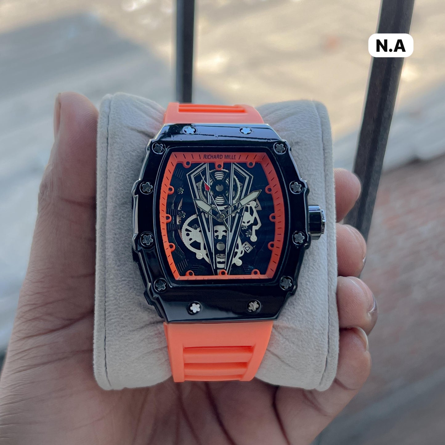 Ric**rd Mille inspired watch with a bold tonneau-shaped