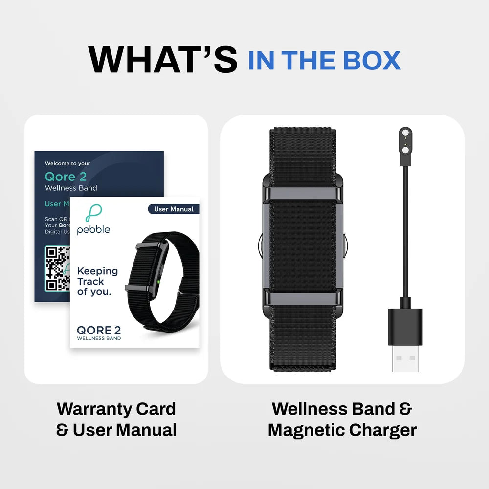 Pebble Qore™ 2 Smart Fitness Band | Premium Metal Build | 45 Days Battery | 5ATM Water Resistant