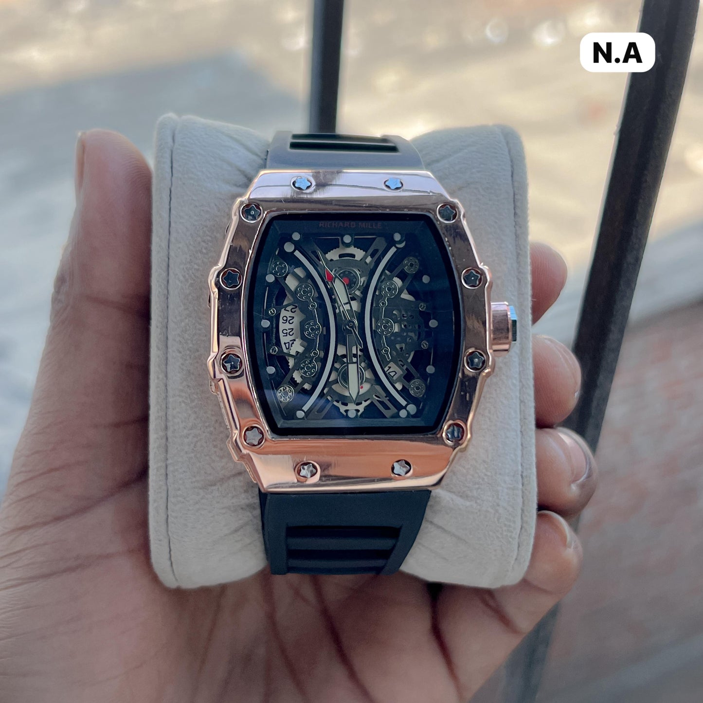 Ric**rd Mille inspired watch with a bold tonneau-shaped
