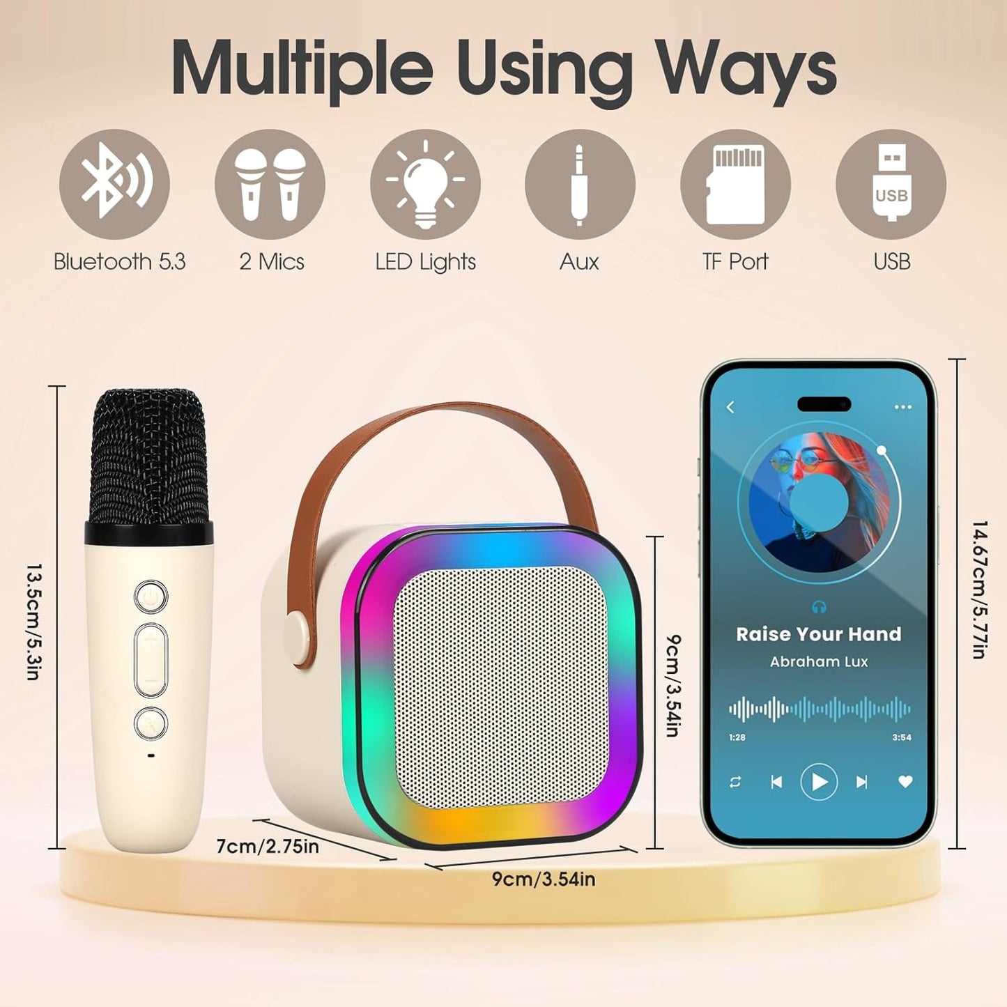 Portable Bluetooth Karaoke Speaker and Mic Machine
