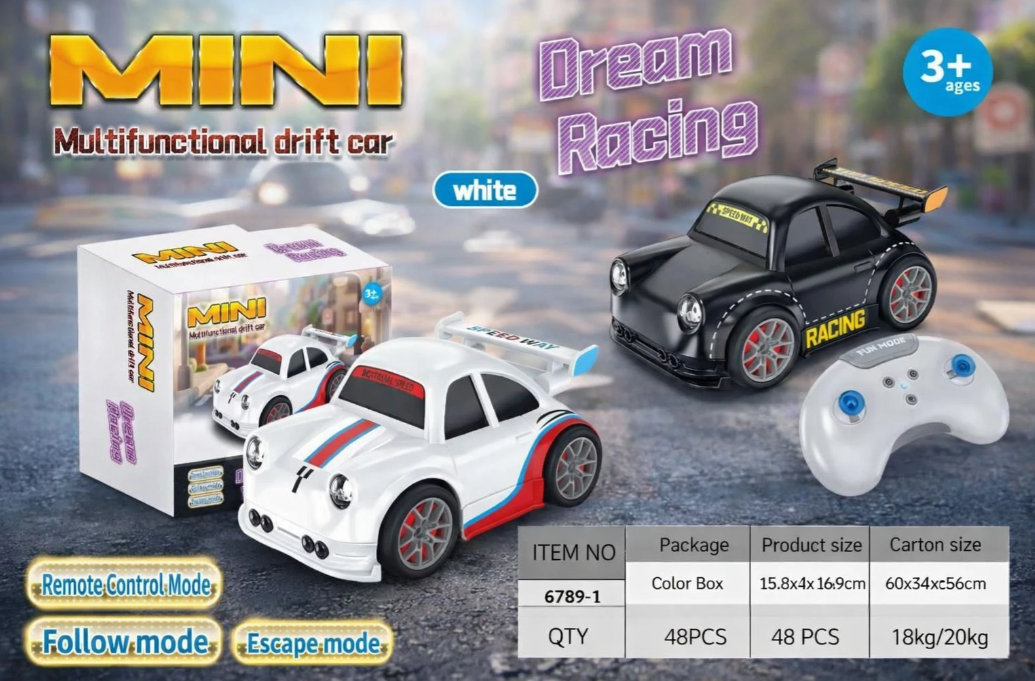 Craveon Mini Drift Car with Remote Control 2.4G, Follow & Escape Modes Kids Gift (Multicolor)