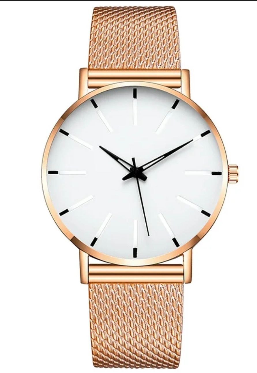 Elegant Rose Gold Mesh Strap Watch – Premium Minimalist Designer Watch