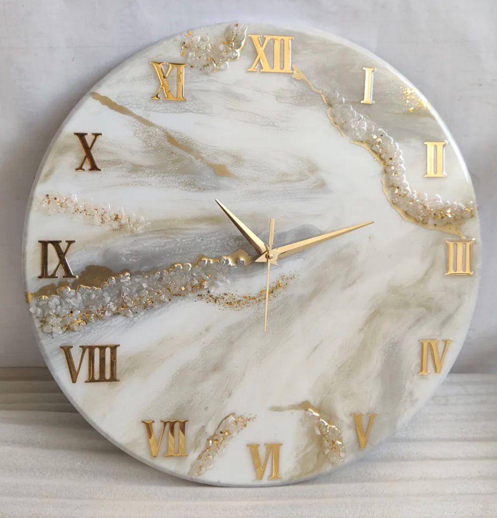 Luxury Marble Design Wall Clock – Premium Roman Style Gold Finish (Elegant Home Décor)