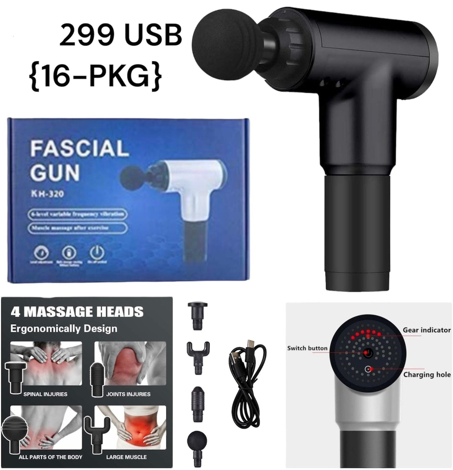 TRP Pro Massage Gun KH-320 | Deep Tissue Muscle Recovery Device
